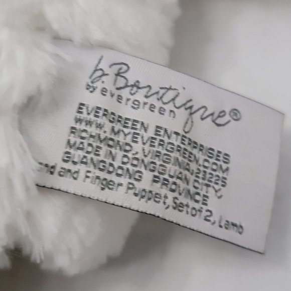 b Boutique by Evergreen Plush Soft Mom Baby Hand Puppet White Lamb Sheep Animal - Picture 6 of 10